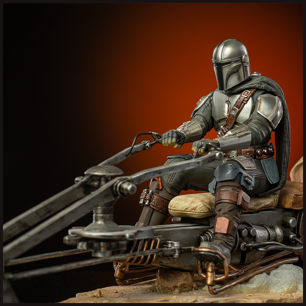 Iron Studios The Mandalorian On Speederbike Statue Deluxe Art Scale 1 10