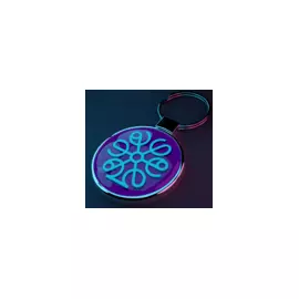 BeOn1x - Keychain round, metall with epoxy multicolor, 35 mm