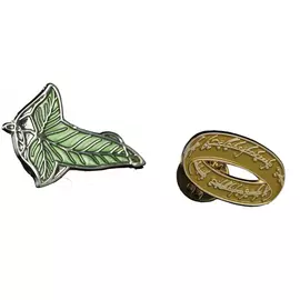 Weta Workshop The Lord of the Rings - Elven Leaf & One Ring Pin Set of 2