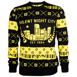 Cyberpunk 2077 Silent Night City Ugly Holiday Sweater, černá, M