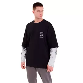 FragON tie dye long sleeve T-shirt, grey, M