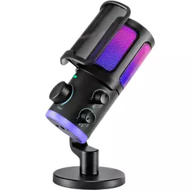 FIFINE AM6 Gaming condenser microphone with chat and gaming volume preference knob, Black