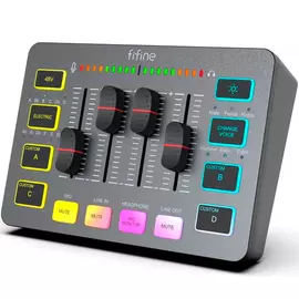 FIFINE SC3 RGB Audio Interface, Black