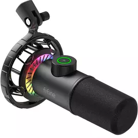 FIFINE K658 Dynamic RGB USB  Microphone, Black