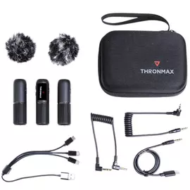 THRONMAX C2 Compact Wireless Space 2.4 Ghz Microphone KIT (3 pcs), Black