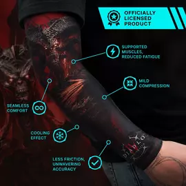 Diablo 4 Seamless gaming arm sleeve - Lord of Hatred Mephisto, Black, S