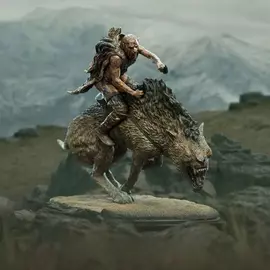 Weta Workshop The Lord Of The Rings - Sharku On Warg Miniature Statue