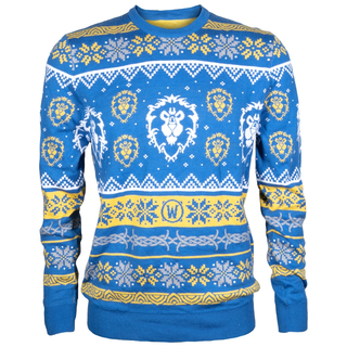 Jinx World of Warcraft - Alliance Ugly Holiday Sweater Royal Blue, L