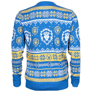 Jinx World of Warcraft - Alliance Ugly Holiday Sweater Royal Blue, L