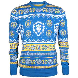 Jinx World of Warcraft - Alliance  Ugly Holiday Sweater , Royal Blue, 2XL