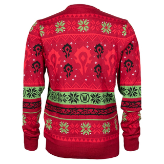 Jinx World of Warcraft - Horde  Ugly Holiday Sweater Red, 2XL