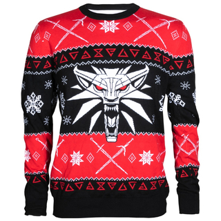 Jinx The Witcher 3 - Dreaming Of A White Wolf Brzydki sweter świąteczny czarny, S