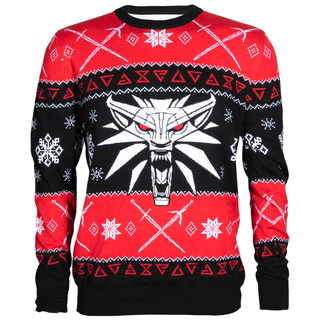 Jinx The Witcher 3 - Dreaming Of A White Wolf Ugly Holiday Sweater Black, L