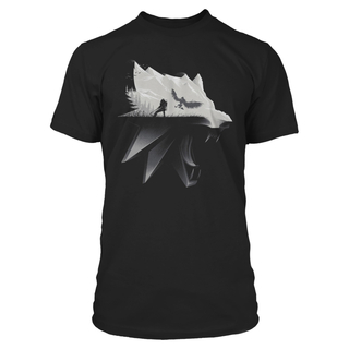 Jinx The Witcher 3 - Wolf Silhouette T-shirt Black, 2XL