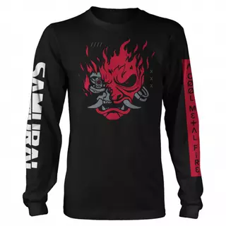 Jinx Cyberpunk 2077 - A Cool Metal Fire T-Shirt Black, Long Sleeve, L