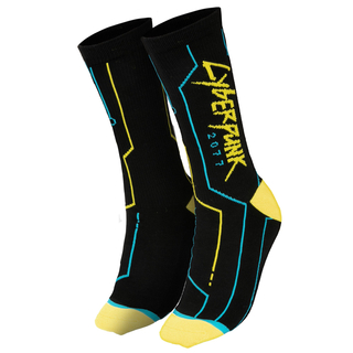 Jinx Cyberpunk 2077 - Cyber Tech Socks Black - Yellow - Blue, One Size
