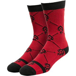 World of Warcraft Strength and Honor Socks-One Size-Black/Red