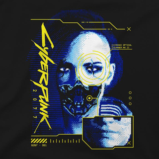 Jinx Cyberpunk 2077 - Тениска с кибер лице Black, 2XL