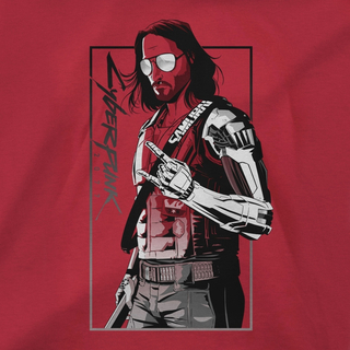 Jinx Cyberpunk 2077 - Camiseta Toy Box Johnny Rojo oscuro, M