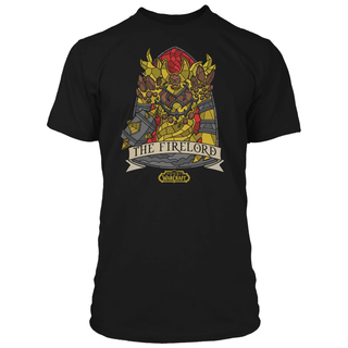 Jinx Camiseta World of Warcraft - Ragnaros Stained Glass Premium Negra, S