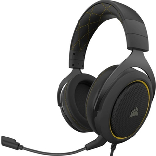 Corsair Gaming - Auriculares con micrófono HS60 Pro Surround 7.1 USB, negro/amarillo