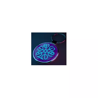 BeOn1x - Keychain round, metall with epoxy multicolor, 35 mm