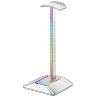FragON - Watchtower 2U RGB headset & headphone holder, Silver