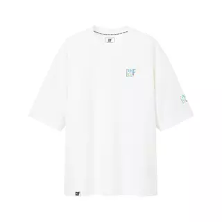 FragON - Tricou oversize cu logo holografic alb, S/M