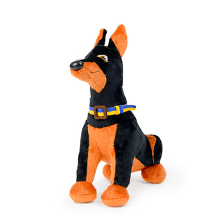 Plush toy WP MERCHANDISE Doberman Zeus in a patriotic collar
