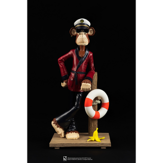 PureArts Porta Yacht Club Bored Ape - Statua del Capitano Ape annoiato in scala 1:8