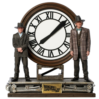 Iron Studios Zurück in die Zukunft III - Marty und Doc an der Uhr Statue Delux Art Scale 1/10