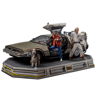 Iron Studios BTTF1 - DeLorean Full Set Deluxe szobor 1/10 méretarányban