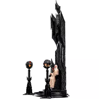 Weta Workshop Le Seigneur des Anneaux - Saroumane le Blanc sur le Trône Statue 1/6ème