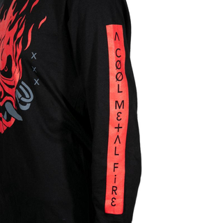 Koszulka z długim rękawem Cyberpunk 2077 A Cool Metal Fire, czarny, średnia