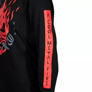 Cyberpunk 2077 A Cool Metal Fire Long Sleeve Tee, Black, Medium