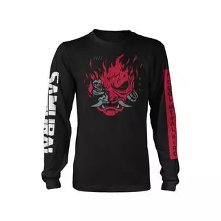 Cyberpunk 2077 A Cool Metal Fire Long Sleeve Tee, Black, Medium