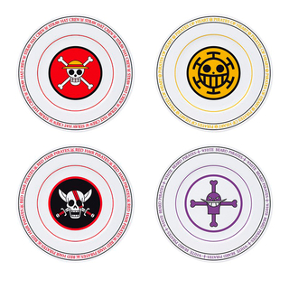 ONE PIECE - Set di 4 piatti - Emblemi