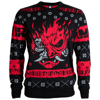 Cyberpunk 2077 Cheer Up Samurai Brzydki sweter świąteczny czarny, S
