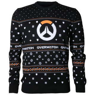 Overwatch über die Feiertage hässliche Ferien Pullover, schwarz, M