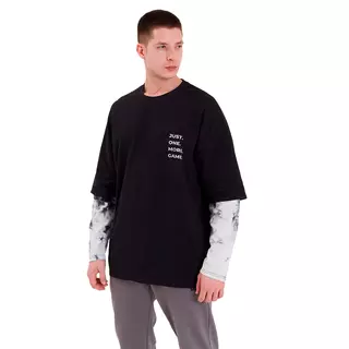 FragON tie dye long sleeve T-shirt, grey, M