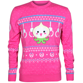 Overwatch Pachimari Pals Ugly Holiday Sweater, Pink, L
