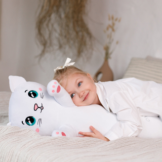Plush pillow WP MERCHANDISE Kitty huggy Snow, 77 cm