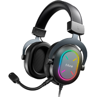 Fifine H6X Professional Gaming USB RGB Gaming Headset, Schwarz