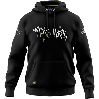 Bluza z kapturem z logo Rick and Morty czarna, XXL