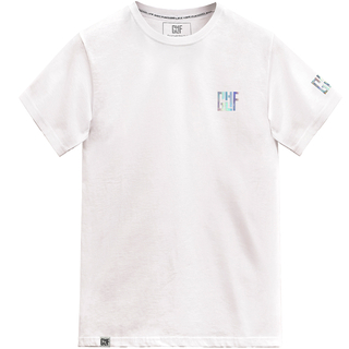 FragON - Camiseta unisex con logotipo holográfico Blanca, S