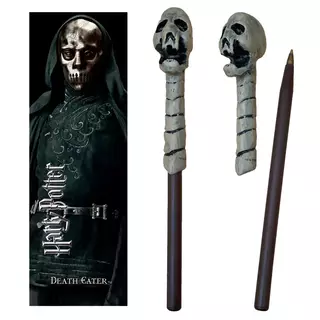 Noble Collection Harry Potter - Todesser (Schädel) Zauberstab Stift und Lesezeichen