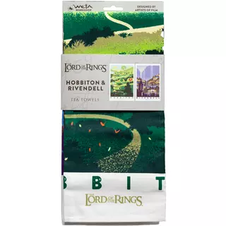 Weta Workshop The Lord of the Rings - Rivendell & Hobbiton Tea Towel Set of 2