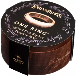 Weta Workshop LOTR- The One Ring (with runes) - Gold Plated Tungsten, Size 7
