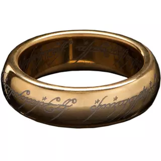 Weta Workshop LOTR- The One Ring (with runes) - Gold Plated Tungsten, Size 7