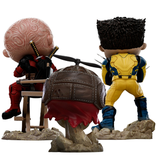 Iron Studios Deadpool and Wolverine set Unmasked MiniCo